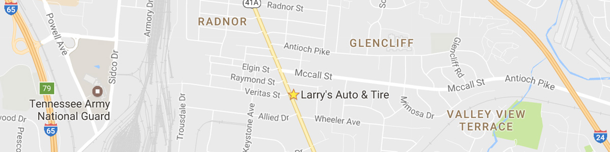 Map to Larry's Auto Repair Nashville